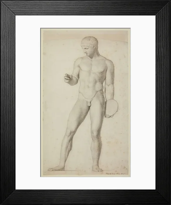 Framed Print : Study of a Discobolus sculpture, 1845. Creator: Frederick Augustus Sandys Framed Print : Study of a Discobolus sculpture, 1845. Creator: Frederick Augustus Sandys