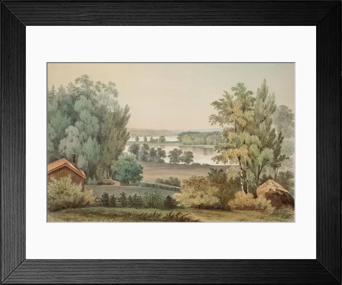 Framed Print : Landscape near Träskända Manor, 1850. Creator: Magnus von Wright Framed Print : Landscape near Träskända Manor, 1850. Creator: Magnus von Wright