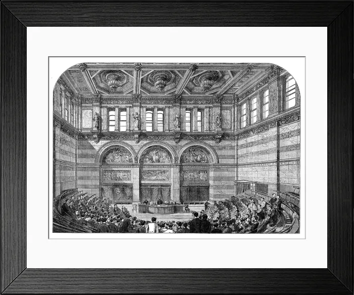 Framed Print : The Lecture Theatre, London University, Burlington Gardens, 1871. Creator: Unknown