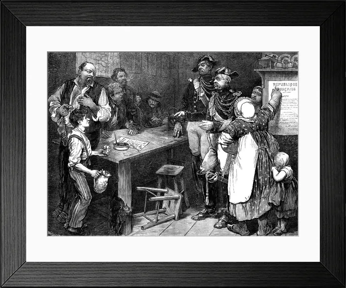 Framed Print : Scene in a cabaret in the north of France, 1871. Creator: F Wentworth Framed Print : Scene in a cabaret in the north of France, 1871. Creator: F Wentworth