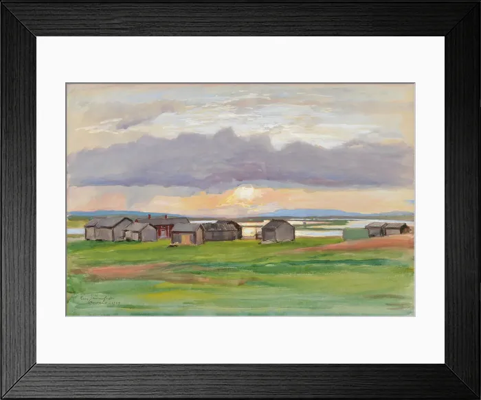 Framed Print : Buildings on the beach (Muonio), 1929. Creator: Eero Jarnefelt Framed Print : Buildings on the beach (Muonio), 1929. Creator: Eero Jarnefelt