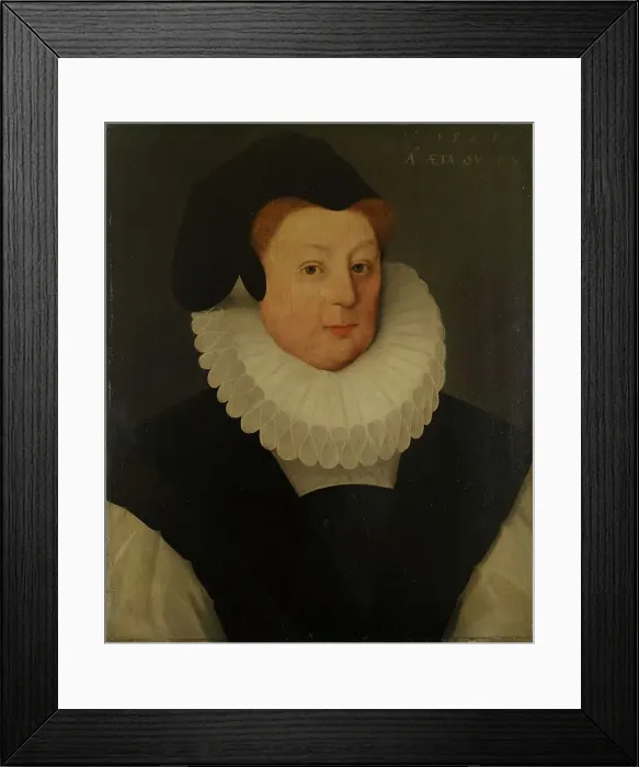 Framed Print : Portrait of Katherine, Lady Gresley, 1585. Creator: Unknown Framed Print : Portrait of Katherine, Lady Gresley, 1585. Creator: Unknown