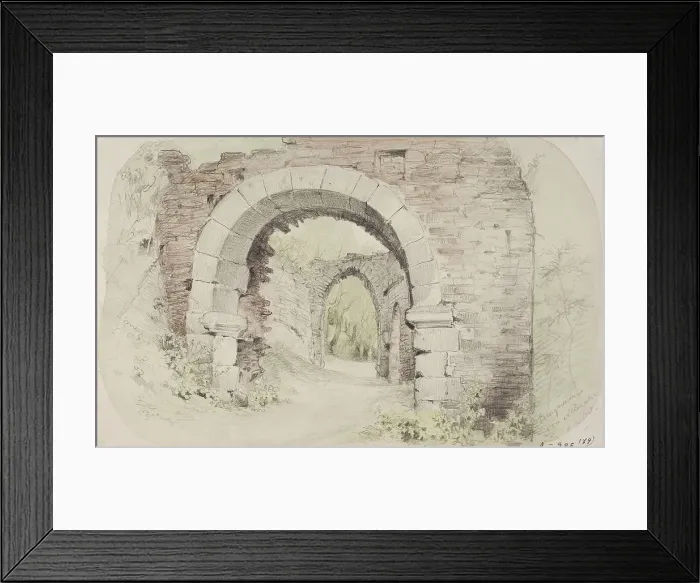 Framed Print : Alternahr castle ruins, view through two archways, 1850-1855. Creator: Karl Anders Ekman Framed Print : Alternahr castle ruins, view through two archways, 1850-1855. Creator: Karl Anders Ekman