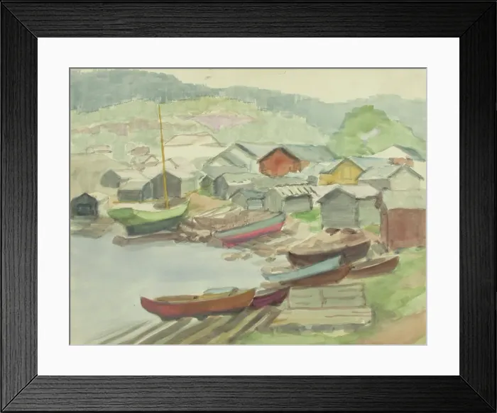 Framed Print : Fishing village in Suursaari, 1933. Creator: Evert Roos Framed Print : Fishing village in Suursaari, 1933. Creator: Evert Roos