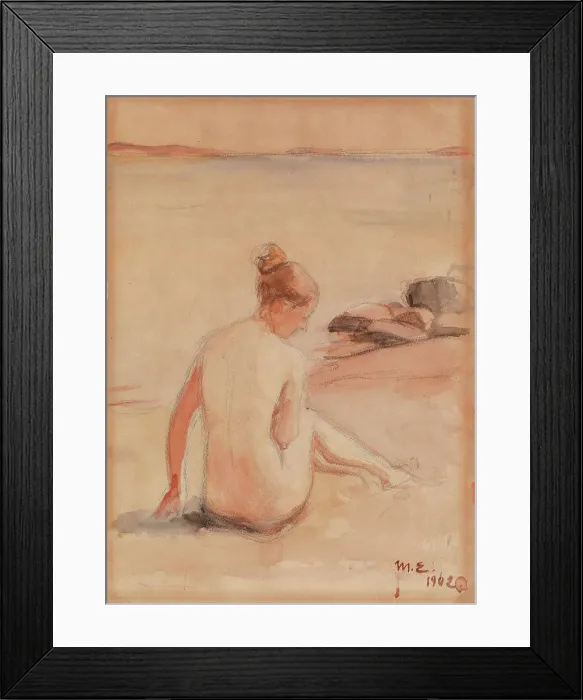 Framed Print : Woman on a Beach, 1902. Creator: Magnus Enckell Framed Print : Woman on a Beach, 1902. Creator: Magnus Enckell