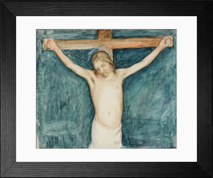 Framed Print : Crucifixion, Sketch for thr Altarpiece in the Mikkeli Church, 1896-1897. Creator: Pekka Halonen Framed Print : Crucifixion, Sketch for thr Altarpiece in the Mikkeli Church, 1896-1897. Creator: Pekka Halonen