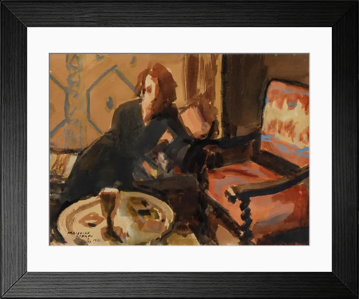 Framed Print : Woman at a Table, 1931. Creator: Oskari Paatela Framed Print : Woman at a Table, 1931. Creator: Oskari Paatela