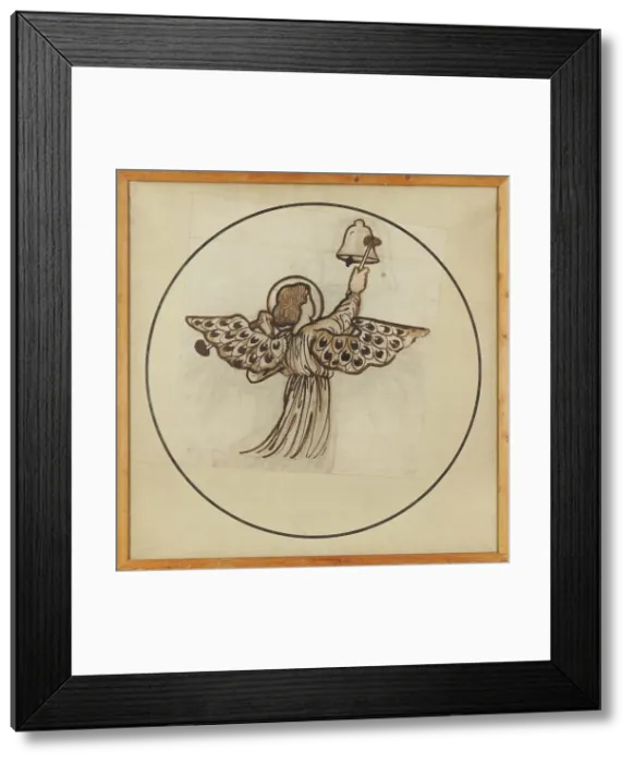 Framed Print : Angel playing on bells, 1862. Creator: Sir Edward Coley Burne-Jones Framed Print : Angel playing on bells, 1862. Creator: Sir Edward Coley Burne-Jones