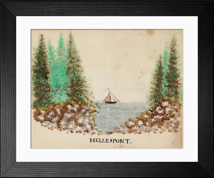 Framed Print : Sailboat at sea. Hellespont, 1830. Creator: Ferdinand von Wright Framed Print : Sailboat at sea. Hellespont, 1830. Creator: Ferdinand von Wright