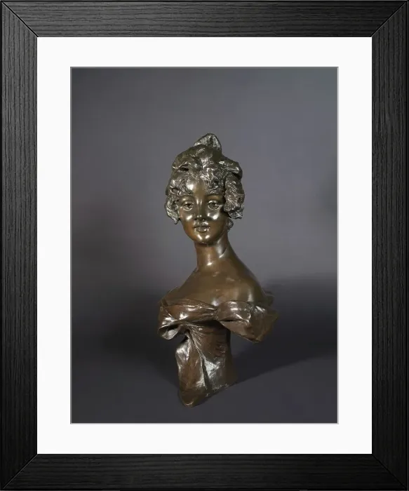 Framed Print : Head of a Girl, 1870-1920. Creator: Georges van der Straeten Framed Print : Head of a Girl, 1870-1920. Creator: Georges van der Straeten