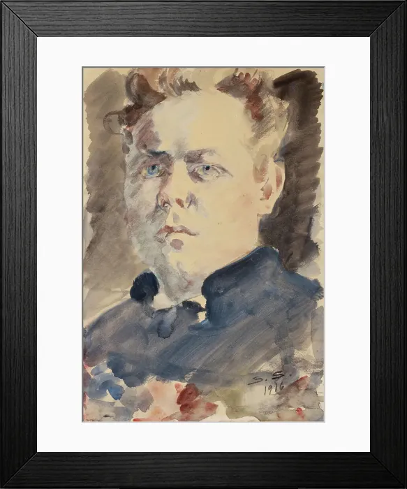 Framed Print : Self-portrait, 1916. Creator: Santeri Salokivi Framed Print : Self-portrait, 1916. Creator: Santeri Salokivi