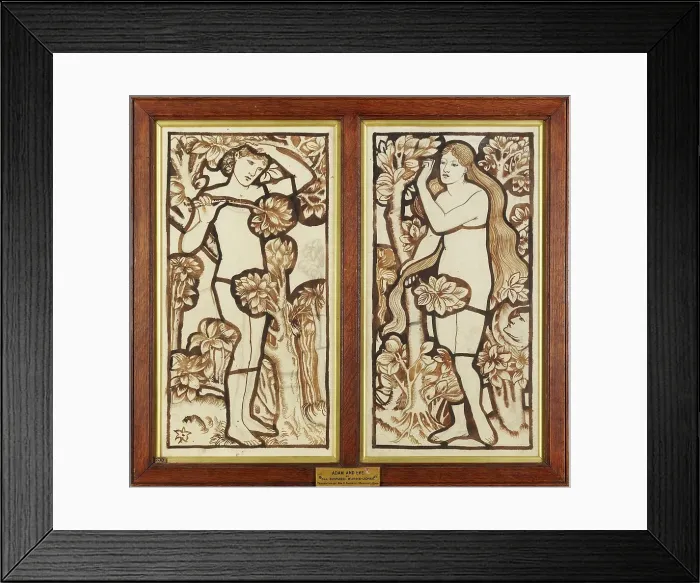 Framed Print : Adam and Eve, 1862. Framed together. Creator: Unknown Framed Print : Adam and Eve, 1862. Framed together. Creator: Unknown
