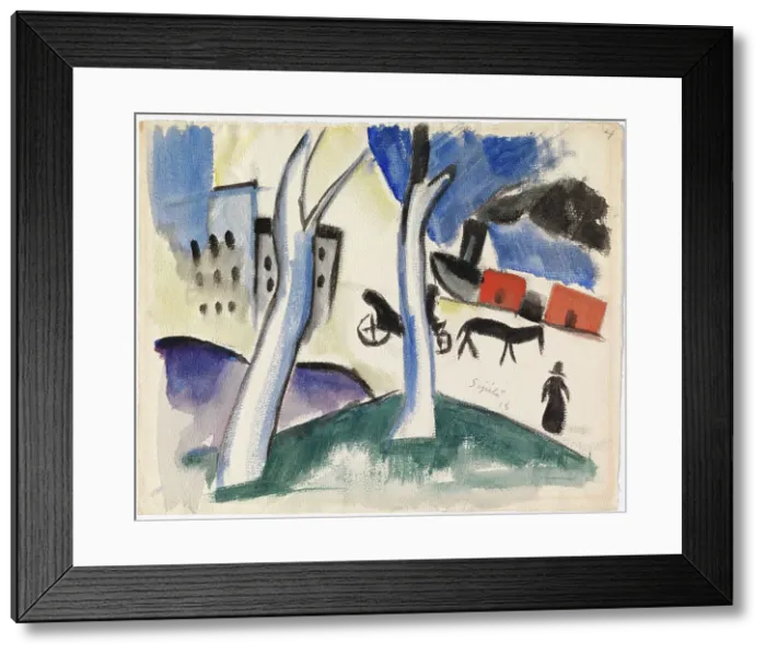 Framed Print : City View, 1918. Creator: Sulho Sipila Framed Print : City View, 1918. Creator: Sulho Sipila