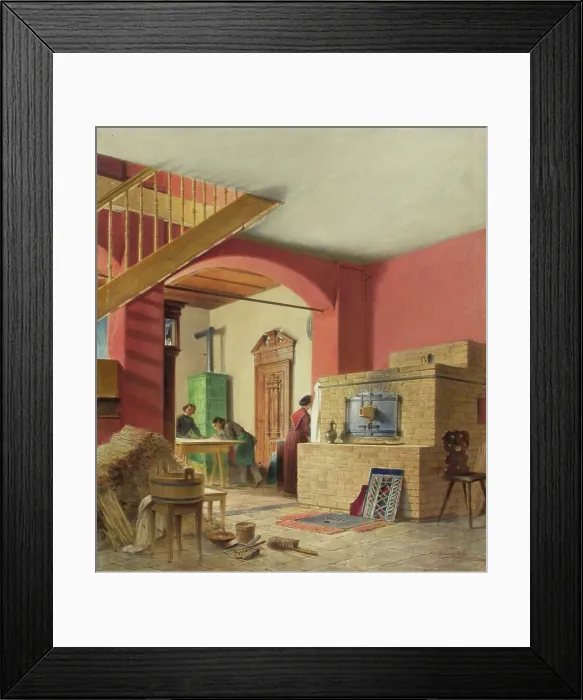 Framed Print : A view of the artist Vladimir Svertskov's stained glass studio in Schleißheim, 1850-1889. Creator: Heinrich Stohl Framed Print : A view of the artist Vladimir Svertskov's stained glass studio in Schleißheim, 1850-1889. Creator: Heinrich Stohl