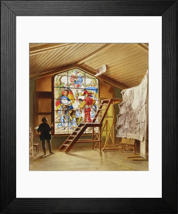 Framed Print : Artist Vladimir Svertskov's stained glass studio in Schleißheim, 1850-1889. Creator: Heinrich Stohl Framed Print : Artist Vladimir Svertskov's stained glass studio in Schleißheim, 1850-1889. Creator: Heinrich Stohl
