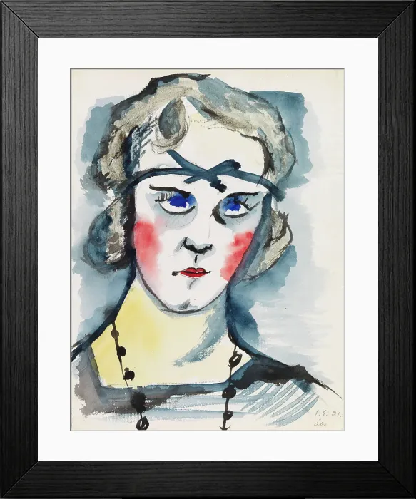 Framed Print : Woman with Red Cheeks, 1921. Creator: Sulho Sipila Framed Print : Woman with Red Cheeks, 1921. Creator: Sulho Sipila