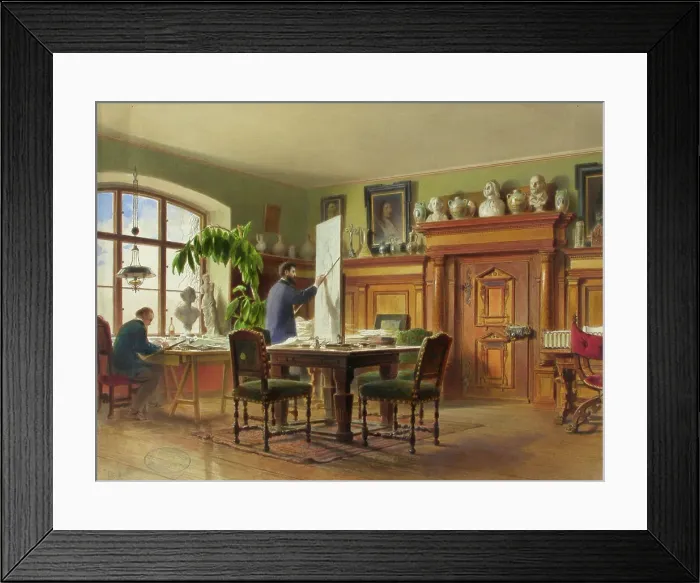 Framed Print : Artist Vladimir Svertsov's studio in Schleißheim, 1850-1889. Creator: Heinrich Stohl Framed Print : Artist Vladimir Svertsov's studio in Schleißheim, 1850-1889. Creator: Heinrich Stohl