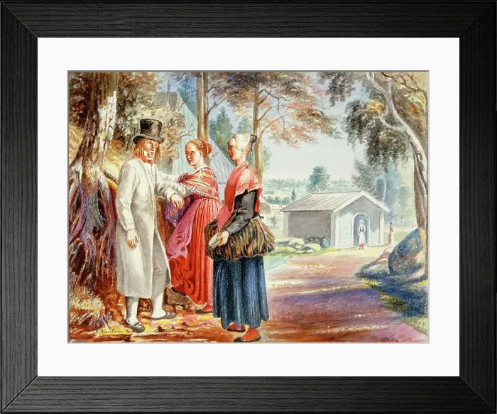 Framed Print : Meeting on a church trip, 1830-1899. Creator: Johan Knutson Framed Print : Meeting on a church trip, 1830-1899. Creator: Johan Knutson