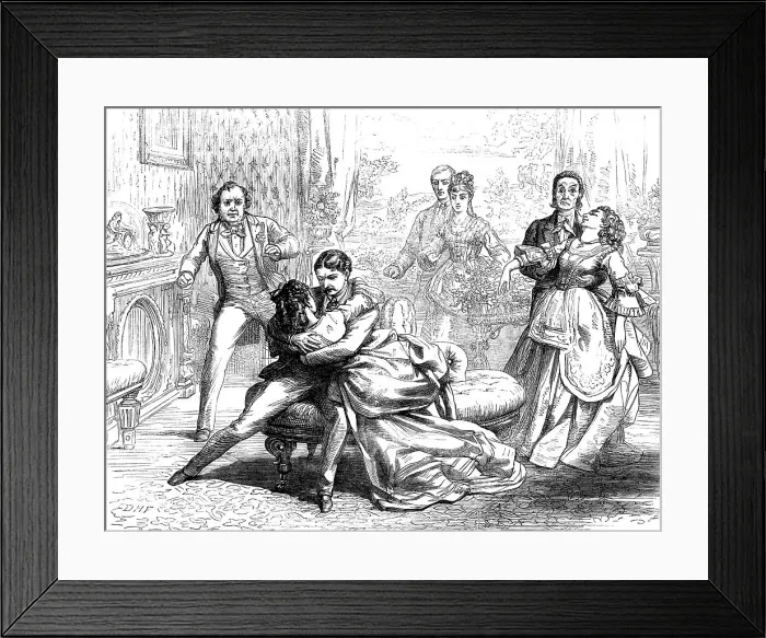 Framed Print : Scene from Partners For Life, at the Globe Theatre, 1871. Creator: Unknown Framed Print : Scene from Partners For Life, at the Globe Theatre, 1871. Creator: Unknown
