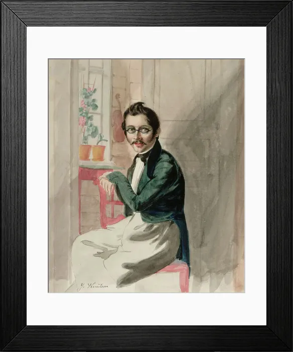 Framed Print : August Pettersson (1818-1853), drawing teacher from Kuopio, 1830-1899. Creator: Johan Knutson Framed Print : August Pettersson (1818-1853), drawing teacher from Kuopio, 1830-1899. Creator: Johan Knutson