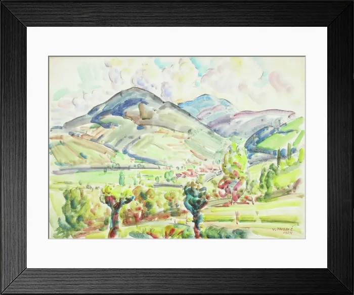 Framed Print : Mountain landscape, 1934. Creator: Verner Thome Framed Print : Mountain landscape, 1934. Creator: Verner Thome