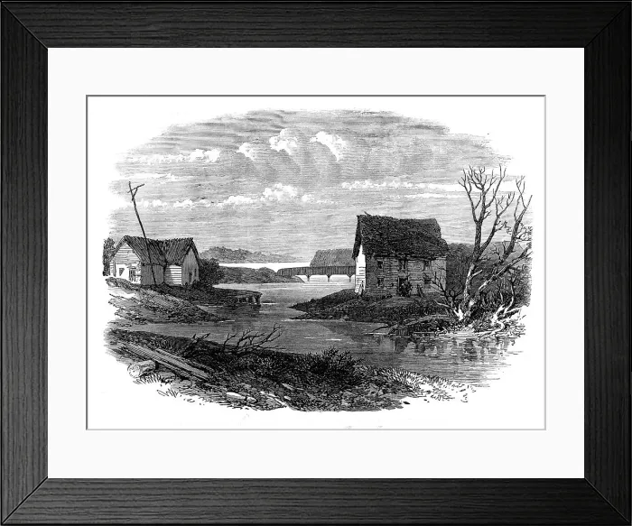 Framed Print : Chicago in 1830: Wolf's Point, at the junction of the north and south river branches, 1871. Creator: Unknown Framed Print : Chicago in 1830: Wolf's Point, at the junction of the north and south river branches, 1871. Creator: Unknown