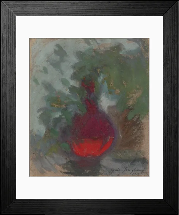 Framed Print : Red vase, 1918. Creator: Gabriel Engberg Framed Print : Red vase, 1918. Creator: Gabriel Engberg