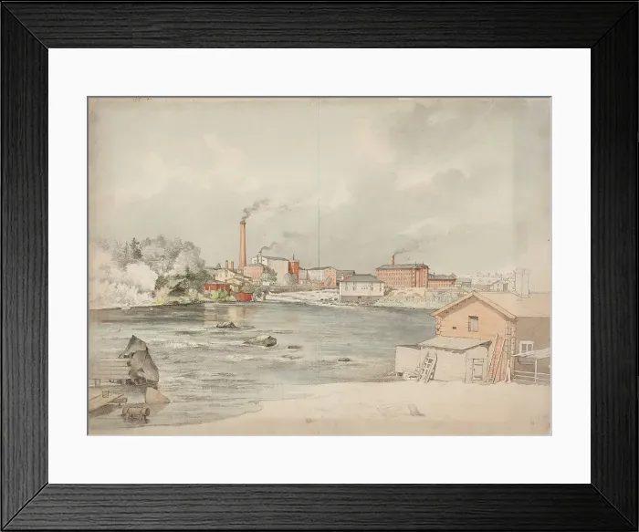 Framed Print : Tammerkoski, 1861. Creator: Magnus von Wright Framed Print : Tammerkoski, 1861. Creator: Magnus von Wright