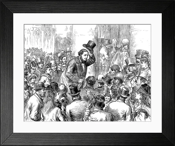 Framed Print : The Tichborne Trial resumed: arrival of the claimant, 1871. Creator: Unknown Framed Print : The Tichborne Trial resumed: arrival of the claimant, 1871. Creator: Unknown
