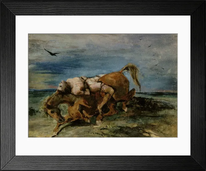 Framed Print : Mazeppa on the Dying Horse, 1824. Creator: Eugene Delacroix Framed Print : Mazeppa on the Dying Horse, 1824. Creator: Eugene Delacroix