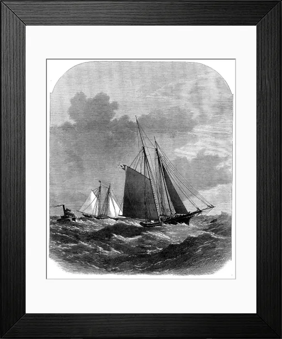 Framed Print : International Yacht-Races, New York: the Livonia and the Dauntless in a gale - Man Overboard! 1871 Creator: Unknown Framed Print : International Yacht-Races, New York: the Livonia and the Dauntless in a gale - Man Overboard! 1871 Creator: Unknown
