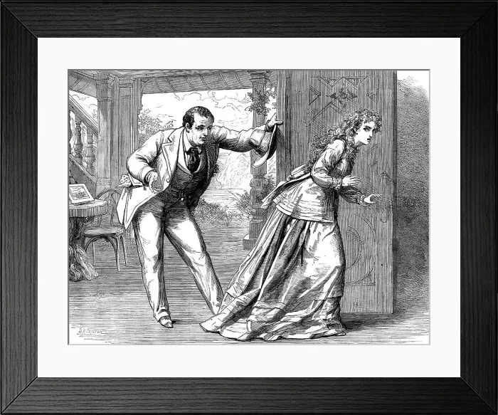 Framed Print : Scene from The Woman In White, at the Olympic Theatre, 1871. Creator: Unknown Framed Print : Scene from The Woman In White, at the Olympic Theatre, 1871. Creator: Unknown