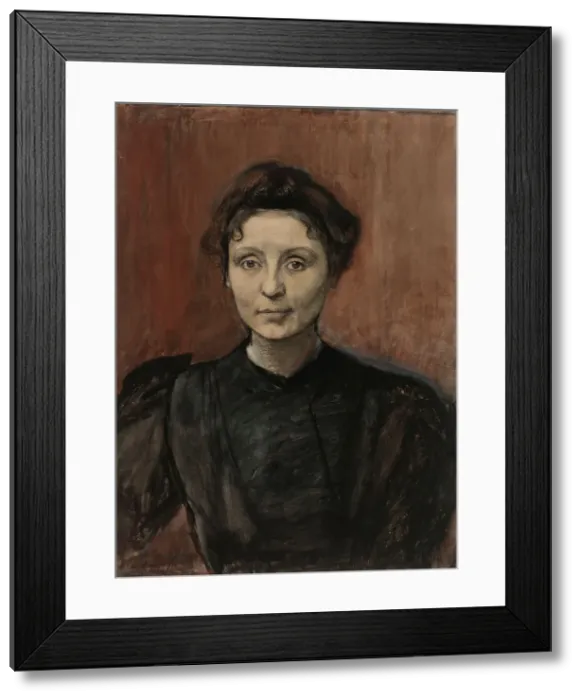 Framed Print : Portrait of Sculptor Madeleine Jouvray, 1893-1894. Creator: Magnus Enckell Framed Print : Portrait of Sculptor Madeleine Jouvray, 1893-1894. Creator: Magnus Enckell