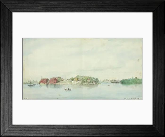 Framed Print : View of Hanasaari, 1873. Creator: Oscar Kleineh Framed Print : View of Hanasaari, 1873. Creator: Oscar Kleineh