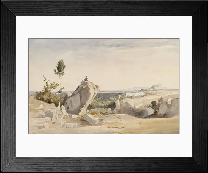 Framed Print : Mountain landscape, 1868. Creator: Oscar Kleineh Framed Print : Mountain landscape, 1868. Creator: Oscar Kleineh