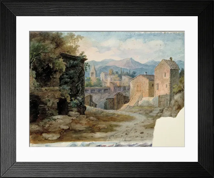 Framed Print : Italian mountain town, 1830-1873. Creator: Robert Wilhelm Ekman Framed Print : Italian mountain town, 1830-1873. Creator: Robert Wilhelm Ekman