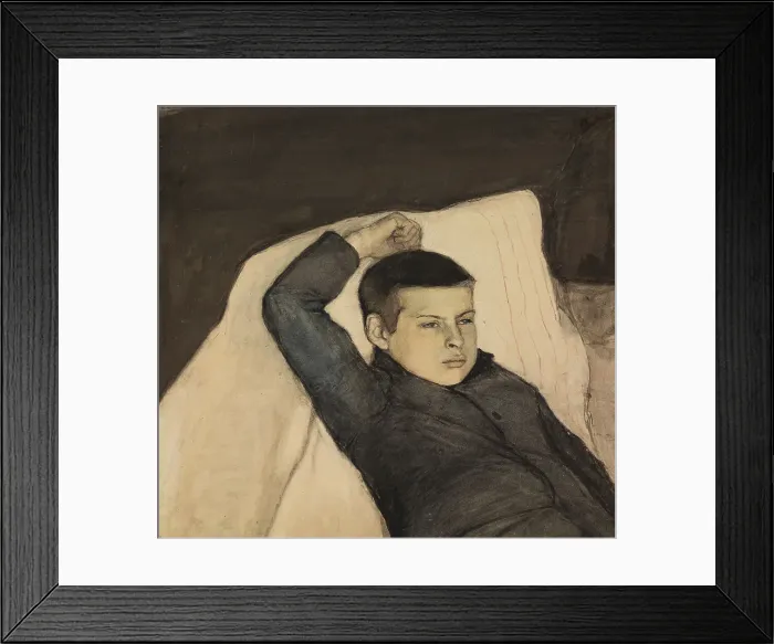 Framed Print : Reclining Boy, 1892. Creator: Magnus Enckell Framed Print : Reclining Boy, 1892. Creator: Magnus Enckell