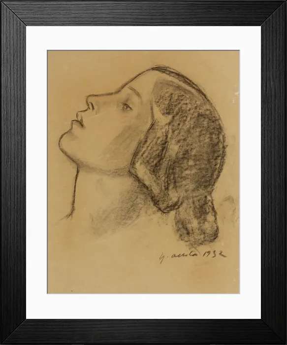 Framed Print : A woman's head (Heidi Blafield), 1932. Creator: Yrjö Aleksander Ollila Framed Print : A woman's head (Heidi Blafield), 1932. Creator: Yrjö Aleksander Ollila