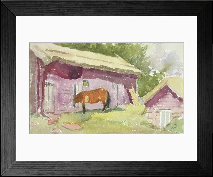 Framed Print : A horse by the shed. Creator: Maria Wiik Framed Print : A horse by the shed. Creator: Maria Wiik