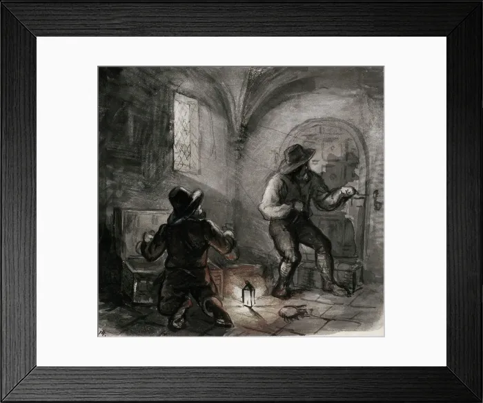 Framed Print : Two men in thieving... 1855. Creator: Karl Anders Ekman Framed Print : Two men in thieving... 1855. Creator: Karl Anders Ekman