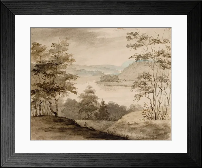 Framed Print : Landscape with Winding River. Creator: Robert Wilhelm Ekman Framed Print : Landscape with Winding River. Creator: Robert Wilhelm Ekman