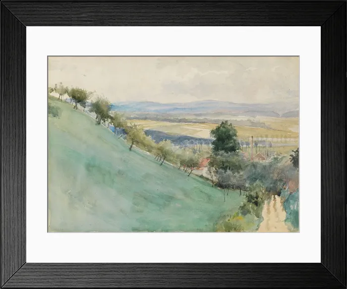 Framed Print : The hillside from Montbéliard, 1888. Creator: Albert Edelfelt Framed Print : The hillside from Montbéliard, 1888. Creator: Albert Edelfelt