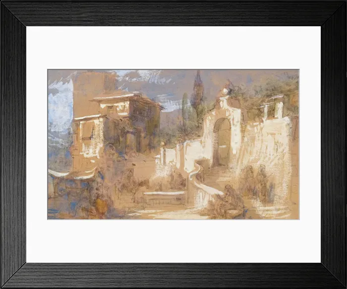 Framed Print : Architectural sketch, India, 1835-1875. Creator: Egron Sellif Lundgren Framed Print : Architectural sketch, India, 1835-1875. Creator: Egron Sellif Lundgren