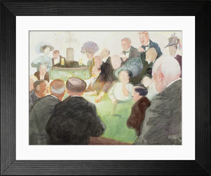 Framed Print : At the Gaming Table; Gentlemen and Women around the Gaming Table, 1909. Creator: Antti Faven Framed Print : At the Gaming Table; Gentlemen and Women around the Gaming Table, 1909. Creator: Antti Faven