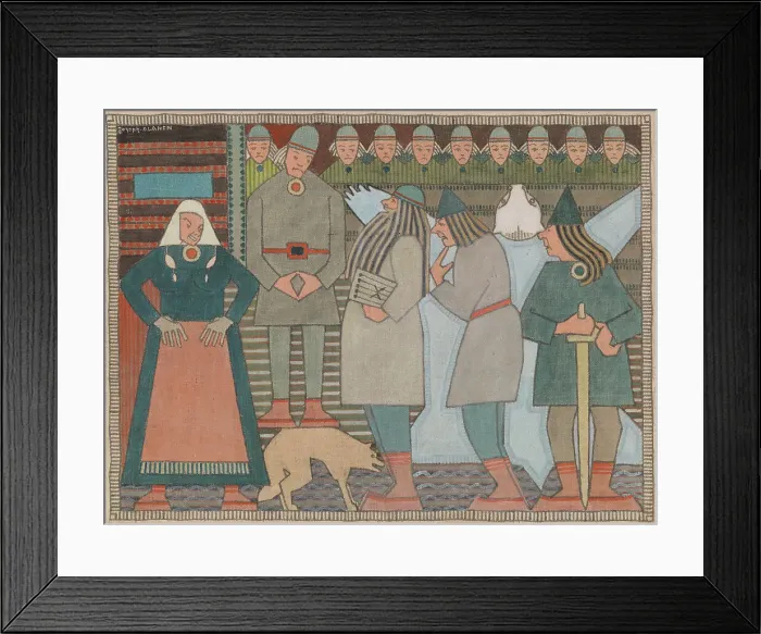 Framed Print : Väinämöinen, Ilmarinen and Lemminkäinen arrive at Pohjola, c1910s. Creator: Joseph Alanen Framed Print : Väinämöinen, Ilmarinen and Lemminkäinen arrive at Pohjola, c1910s. Creator: Joseph Alanen