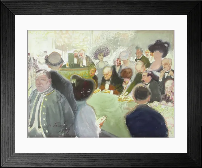 Framed Print : At the gaming table, 1909. Creator: Antti Faven Framed Print : At the gaming table, 1909. Creator: Antti Faven