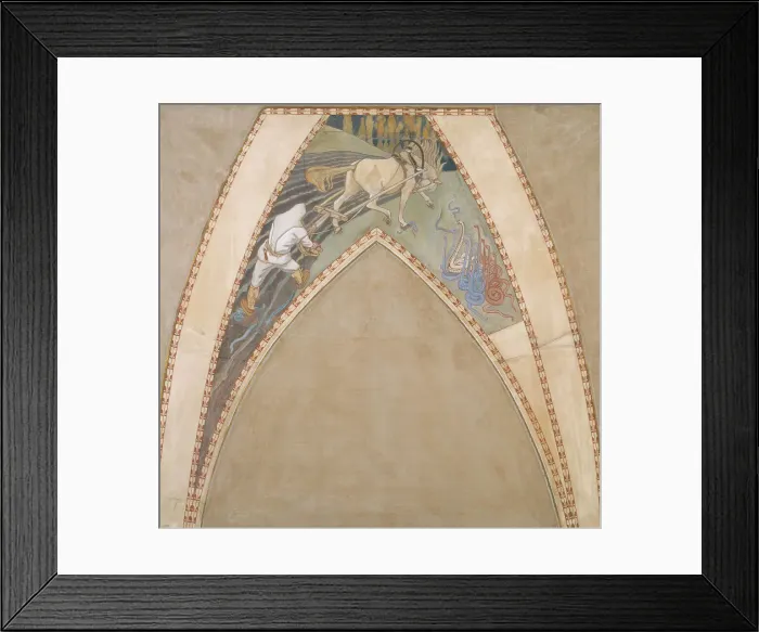 Framed Print : Ilmarinen Ploughing the Viper-Field, sketch for the cupola frescoes of the Finnish Pavilion... 1899 Creator: Akseli Gallen-Kallela Framed Print : Ilmarinen Ploughing the Viper-Field, sketch for the cupola frescoes of the Finnish Pavilion... 1899 Creator: Akseli Gallen-Kallela