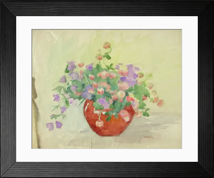 Framed Print : Shamrocks and bluebells in a vase. Creator: Maria Wiik Framed Print : Shamrocks and bluebells in a vase. Creator: Maria Wiik