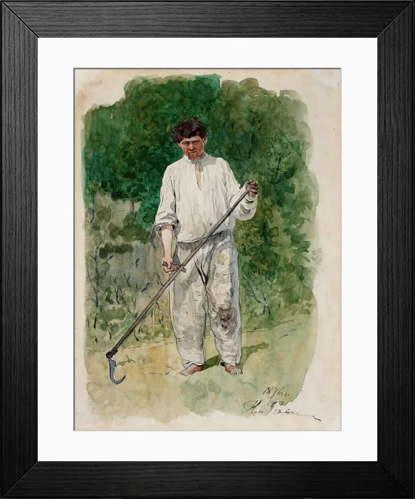 Framed Print : Mower, 1876. Creator: Il'ya Repin Framed Print : Mower, 1876. Creator: Il'ya Repin