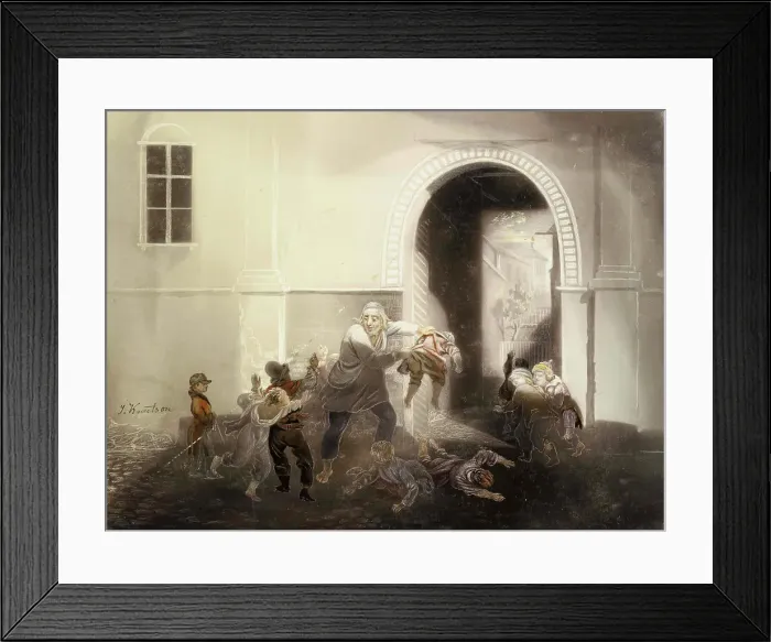 Framed Print : Beggar-Aaro, a scene from J.L. Runeberg's Hirvenhiihtäji, 1840-1899. Creator: Johan Knutson Framed Print : Beggar-Aaro, a scene from J.L. Runeberg's Hirvenhiihtäji, 1840-1899. Creator: Johan Knutson